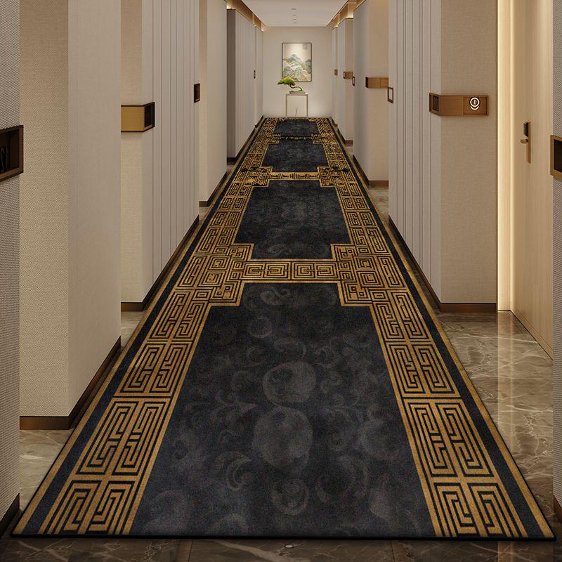 Luxury Marble Long Corridor Carpet Non-slip Washable Hall Runner Carpets Stairway Rug European Style Aisle Door Mat Customizable