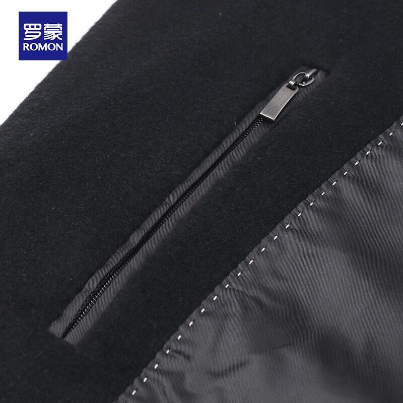 ROMON E Men's Wool Blend Mid-Length Overcoat