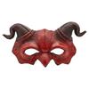 Maschera Demone Mezza Faccia Halloween Corna di Ariete Maschera Demoniaca, Mezza Faccia Horror Leggera Gotica Maschera per Cosplay Festa in Costume Stile Oscuro