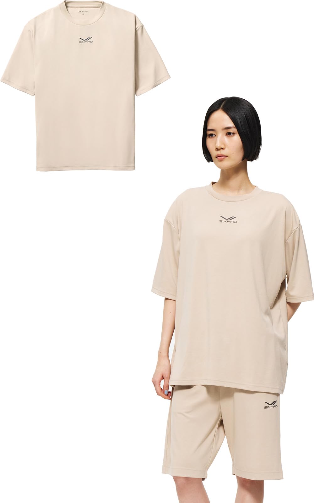 

Official Store Exclusive Sixpad Recovery Wear Sleep Short [SIXPAD] (Tops, JP, Alphabet, LL, (бежевый))