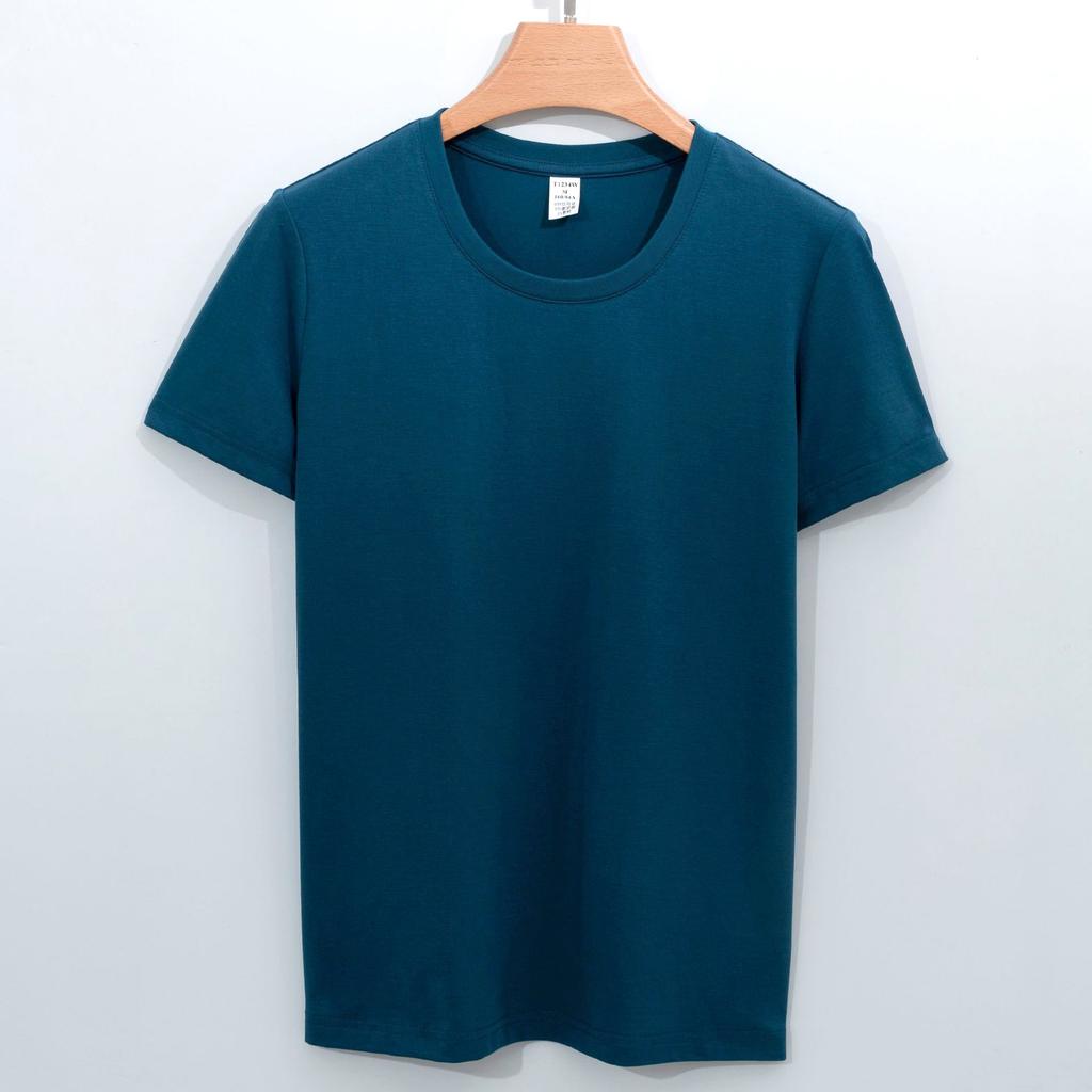 T-shirt for Women's Summer Short-sleeved Round Neck Solid Color 220g Modal Pullover Women's T-shirt
