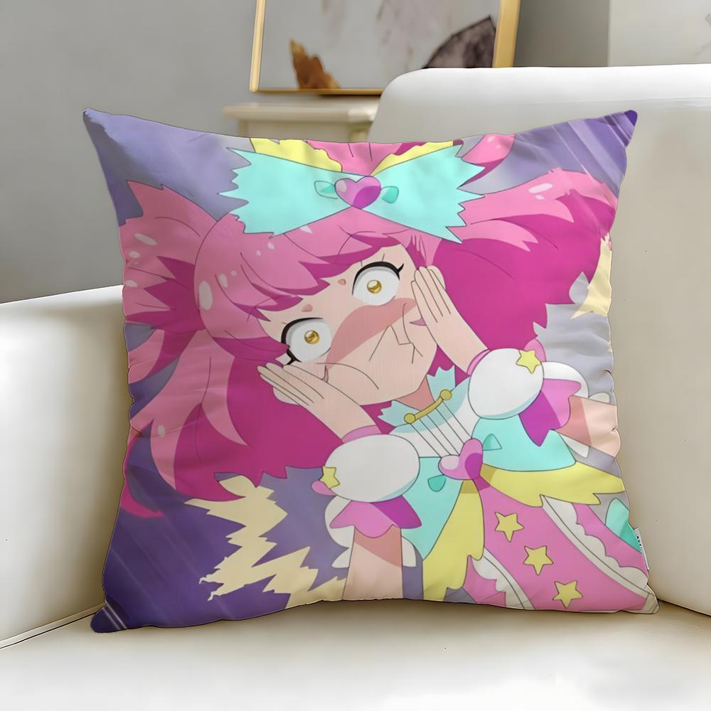 Idol Anime Kiratto Pri Chan Cushion Cover Soft  EasyWash Pillow Case  Versatile for Couch Bed Travel and Office