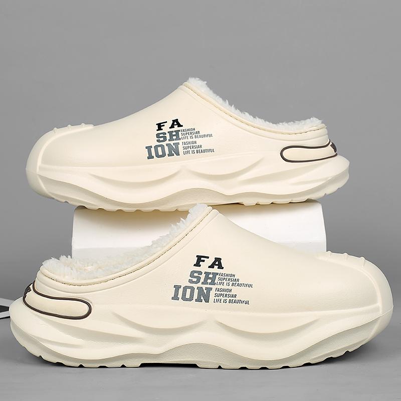 High Quality Winter Men Warm Slippers Cotton Slippers Outdoor Indoor Warm Shoes Men Comfortable Home Bedroom Plush Warm Slippers