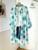 Women Blue Floral Print Lapel Shirt Dress Button Down Loose Casual Beach Vacation