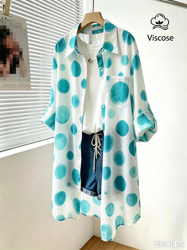 Women Blue Floral Print Lapel Shirt Dress Button Down Loose Casual Beach Vacation