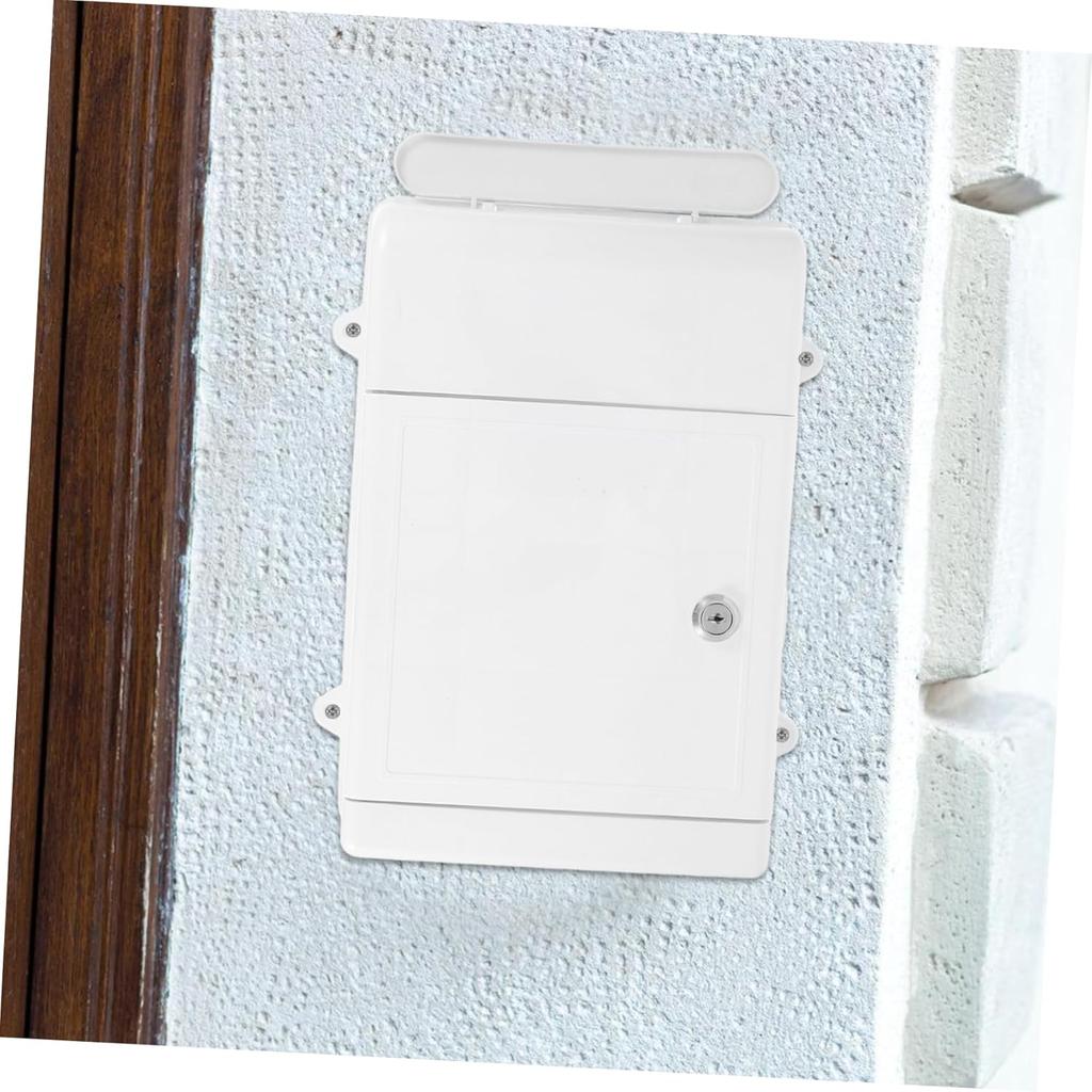Angoily Lockable Wall Mounted Mailbox Suggestion Box with Keys Plastic Donation Ballot Box with Slot for Charity Cards Money Voting Collection