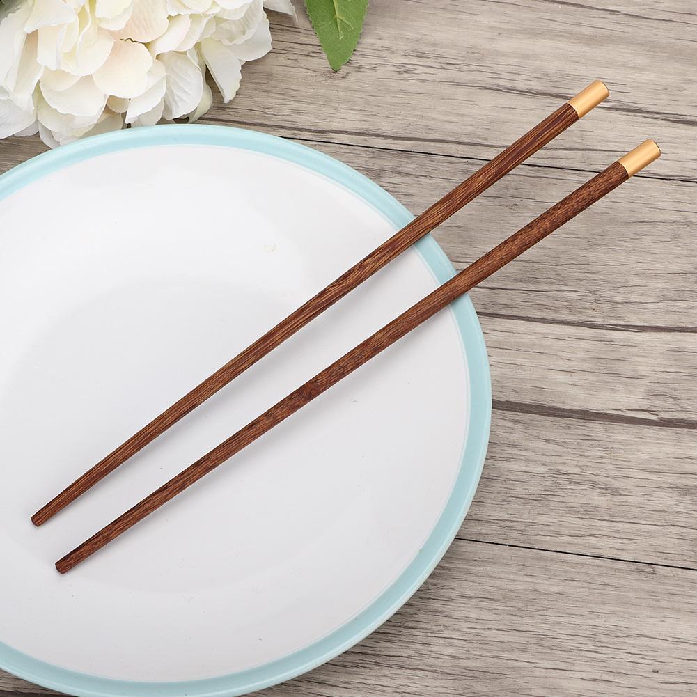 Household Handcraft Reusable Chopsticks Set Top Grade Gift Chopsticks Kitchen Tools(5 Pair Wenge