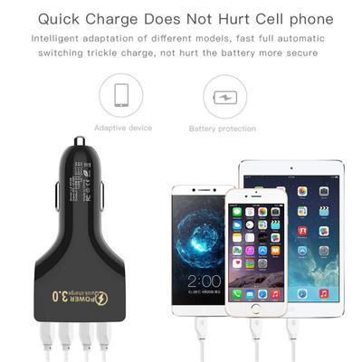 Adaptor încărcător auto cu 4 porturi Qc 3.0 Tip C încărcător Adaptor de încărcare rapidă pentru Iphone 13 12 11 Max Samsung Phone A