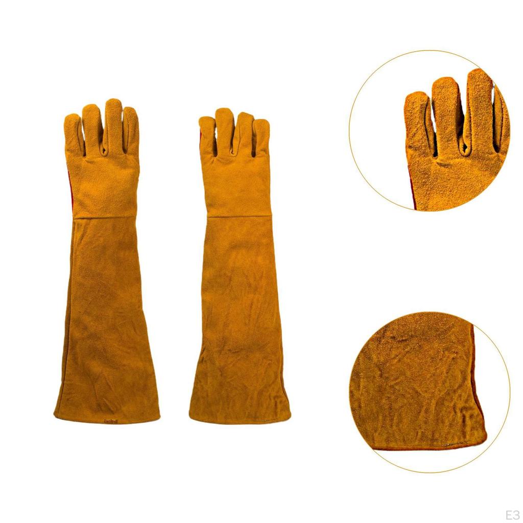 Heat And Water Resistant Long Welding Gloves, Versatile for Grilling, Work, Fireplace, Baking