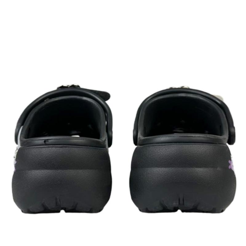 Crocs Classic Platform Clog BNK Dark Diamond Guitar Star Trend Sweet Cool Girly Cloud Clog Gift Box Hole Shoes Women's Black Pink