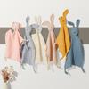 19161225 Gentle Cotton Muslin Infant Bibs Stuffed Rabbit Doll Newborn Appease Towels Security Blanket Infant Sleeping Cuddling Towels