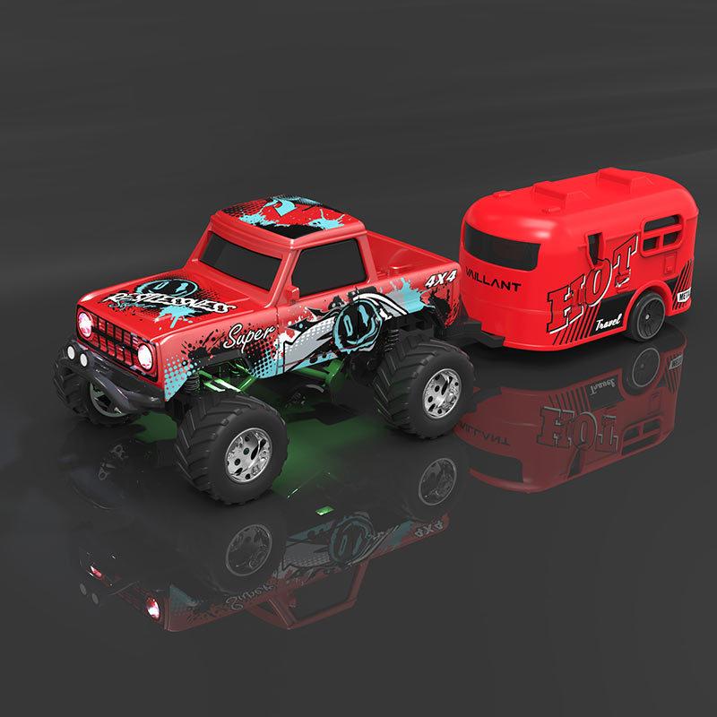 1:64 Mini Alloy RC Off Road Pickup Truck 2.4GHz Bluetooth App Control 3 Speed Shockproof LED Lights Powerful Motor For Kids