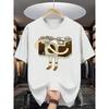 European Size Men's Summer Short Sleeve T-Shirt with Letter '' Print - Casual Round Neck Breathable Top, Short Sleeve Summer Wear for Hot Weather
