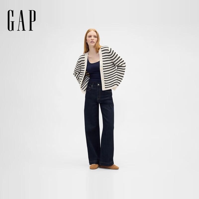 

GAP Women s Loose V-Neck Striped Cotton Cardigan S US / L Asia
