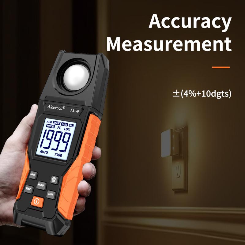 Aicevoos Digital Illuminance Meter,High Precision Handheld Light Meter,Luxmeter Luminance Lux Test,Illuminance Tester,Lux Meter