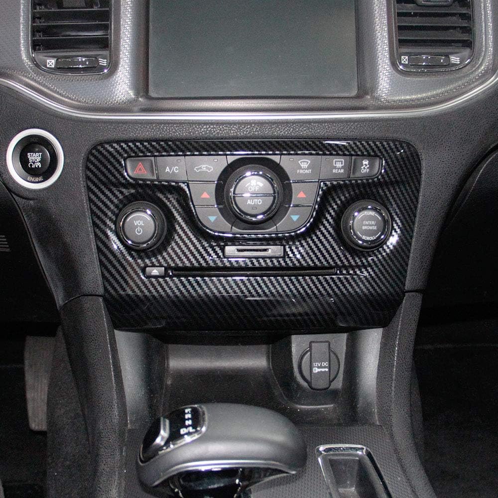 

crosselec Carbon Fiber Central Control A/C Panel Cover Tirm for Dodge Charger 2011-2014