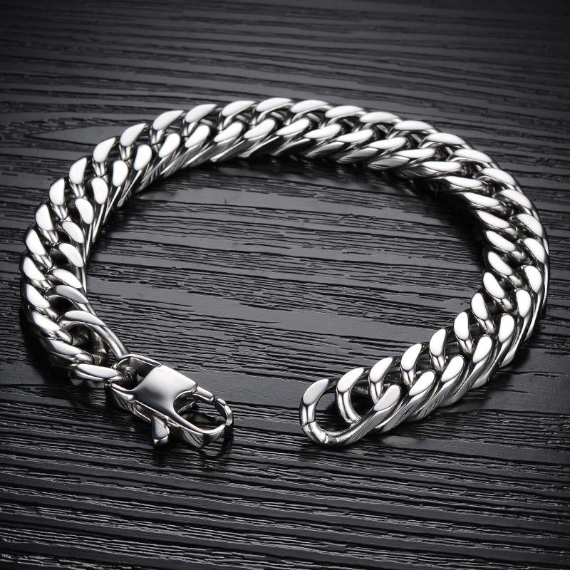 New 10MM Bracelet Side Chain Stainless Steel for Men Women Fashion Simple Engagement Wedding Jewelry High Quality Gifts Party