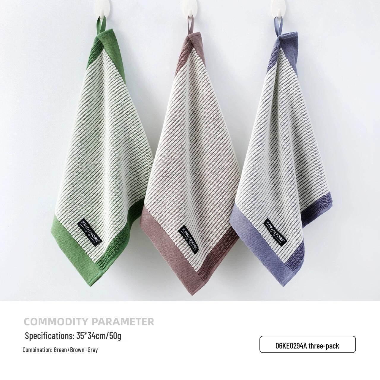 

Набор из 3-х махровых полотенец для рук из 100% хлопка с золотым номером, антибактериальные - мягкие, плотные, впитывающие, с петлей для подвешивания для умывания лица. 35*34 cm