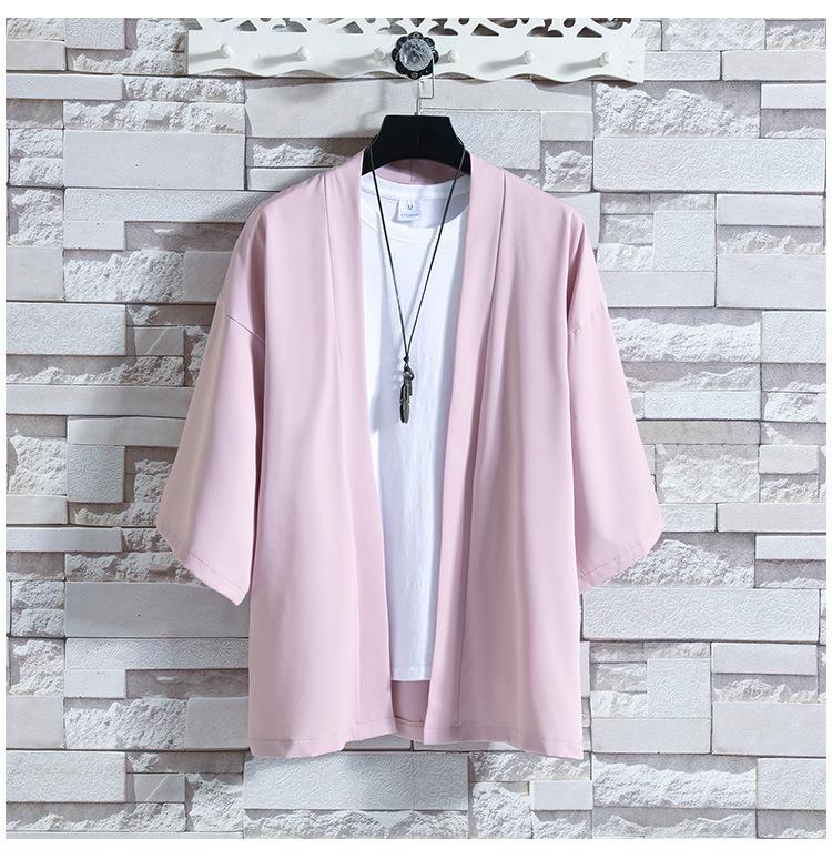2025 Summer Men's Ice Silk Sun Protection Dao Robe Hanfu: Casual Seven-Sleeve Cardigan Jacket
