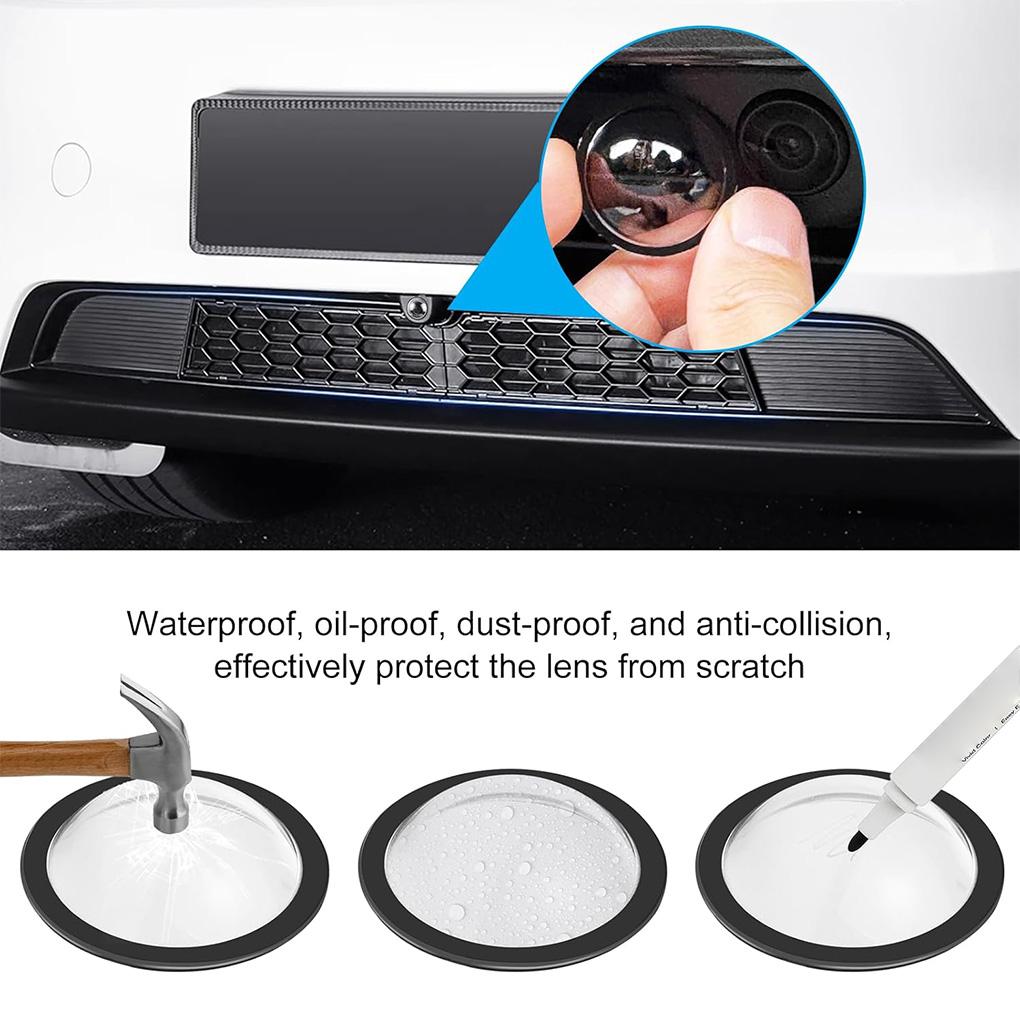 2PCS Anti-Scratch Camera Lens Cover For Tesla Model Y Juniper/Model S/3/Cybertruck 2025 Front Bumper Lens Guard Protection Cover