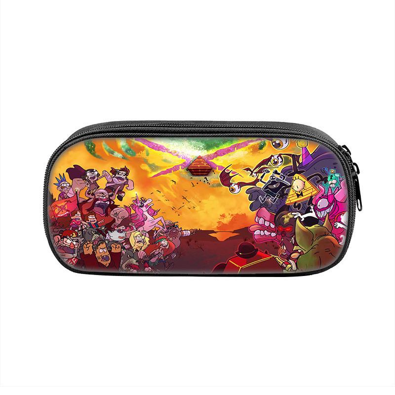 Gravity Falls Cartoon Pencil Case Large Capacity Nylon School Supply Organizer For Students