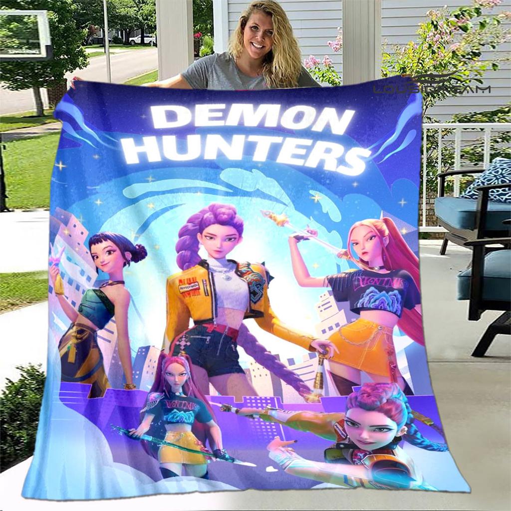 3D KPop Demon Hunters Cartoon blanket Warm blankets Soft and comfortable blanket Home Travel Blankets bed linings Birthday Gift