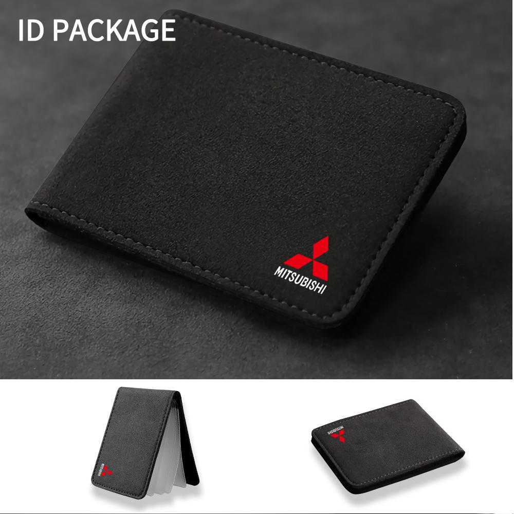 Ultra Thin Driver License Car Leather Wallet Clip For Mitsubishi Pajero Diamante L200 Lancer Galant Mirage RVR Car Accessories