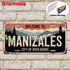 D Flat  Pc Vintage Metal Sign Only for Decoration Outdoor Wall Art (  ) Manizales Aluminum Sign City of Open
