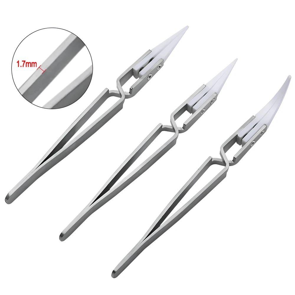 1Pcs Acid Resistant Electronic Soldering Tweezers Reverse Insulation Tweezer Ceramic Tweezer