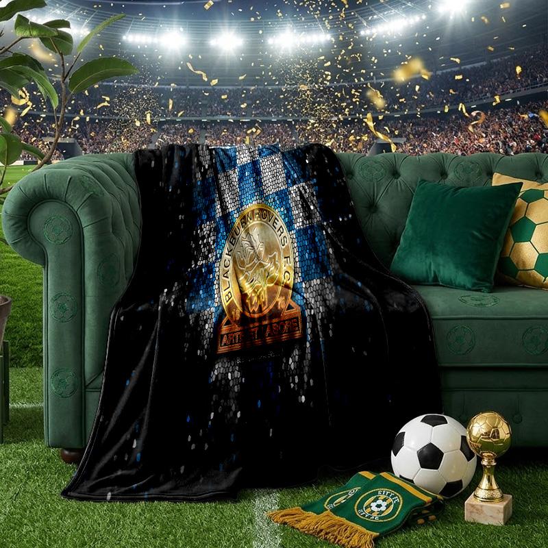 Blackburn-Rovers Crest Throws Blanket Flannel Blankets Plush for Couch Bed Gifts for Men Women Travel Picnic Blanket Christmas Fan Gifts