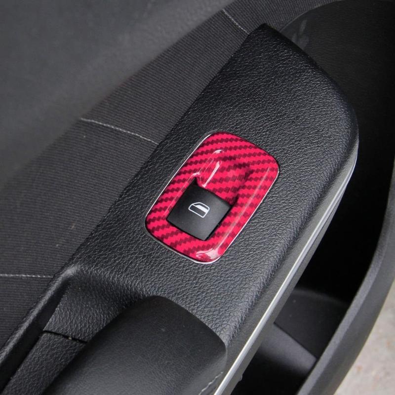 Carbon Fiber Window Lift Trim Switch Panel Cover Trim Automobile Replacement