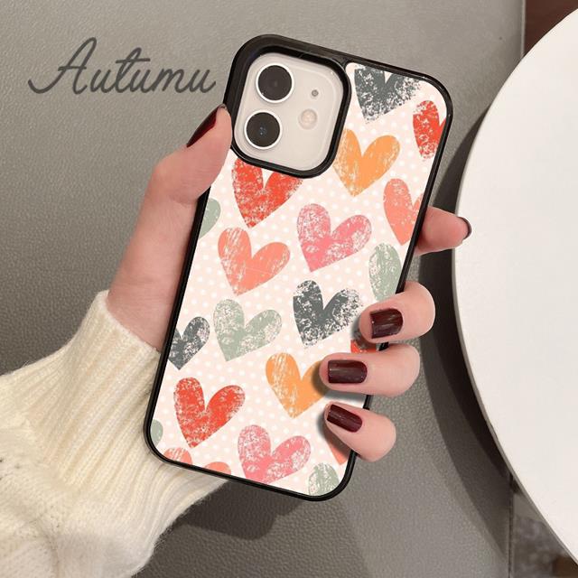 Valentine Day hearts pattern Phone Case for iPhone 17 Air 15 16 11 12 13 14 Pro Max Plus coque Fundas Shell