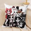 Overlapping cats Cushion Cover Pillowcase Ultra Soft Skin Friendly Fabric Cloud Like Comfort  Concealed Zipper