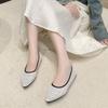 Fashion Womens Hollow Knitted Shoes Pointed Toe Shallow Mouth Casual Walking Shoes for Women Soft Sole Slip-on Women's Shoes Big Size 43