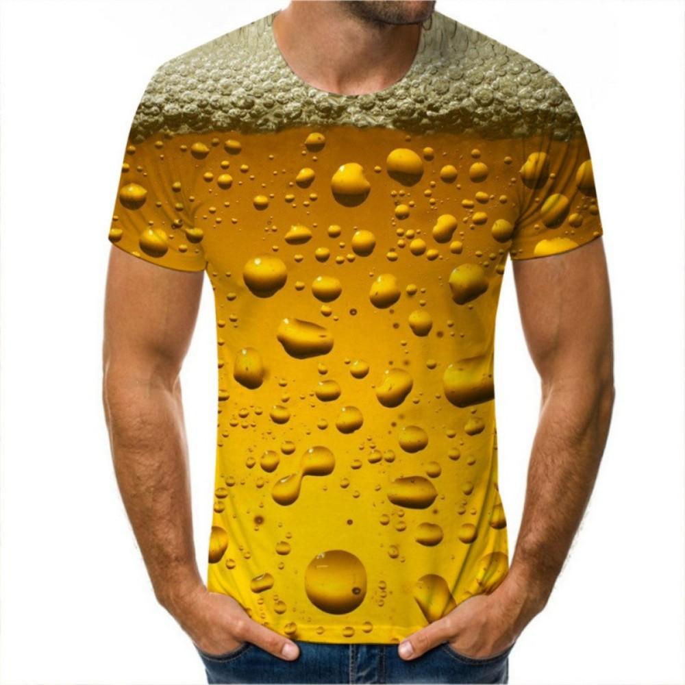 Summer essential! Beer Time Graphic Print Polo Shirt, Fun Casual Top