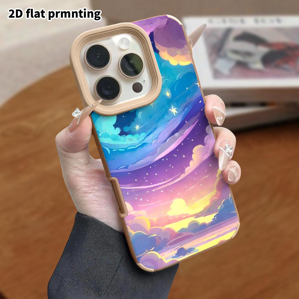 Phone Case: Lambskin 2D Flat Samsung Galaxy A34 A35 M05 M06 S20 S22 S21 FE Plus 5G Protective Case, Gradient Cloud Pattern, Christmas and Halloween Gi