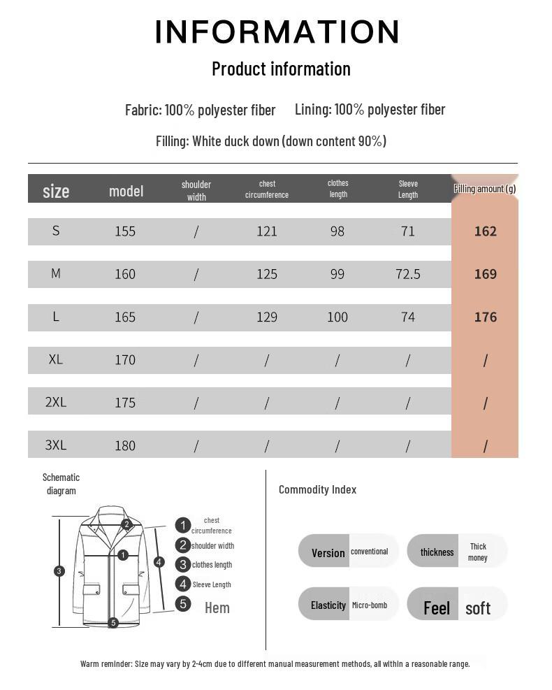 Fengxun FXJH8970 Women's Mid-Length Down Jacket