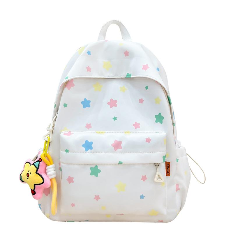 New small fresh junior high school student schoolbag large capacity lightweight burden reduction printed cartoon backpack travel backpack