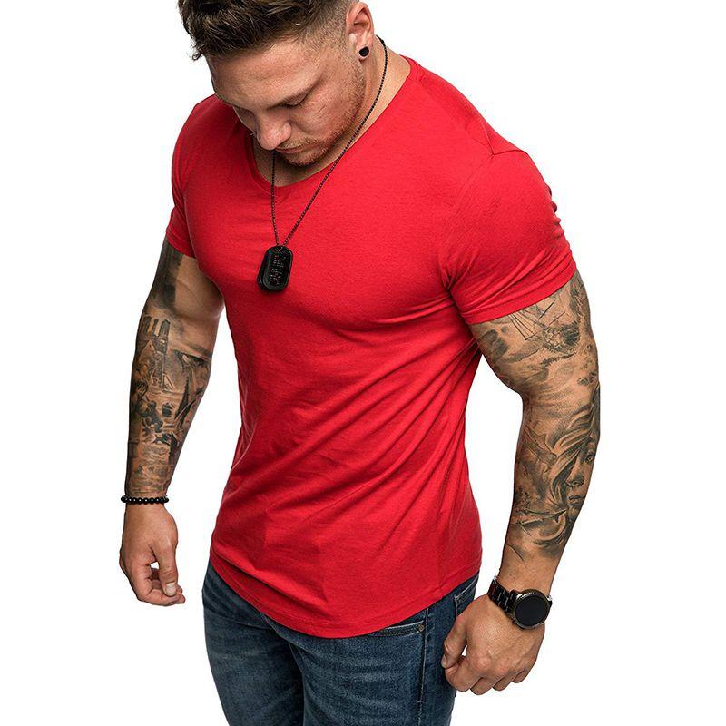 Fashion Men's Casual Fit Short Sleeve Slim Muscle Bodybuilding T-shirt Tee Tops For Ultimate Comfort