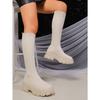 Women's Autumn and Winter New Large Size Women's Boots Mid-barrel Elastic Flying Woven Socks Boots Muffin Platform Martin Boots