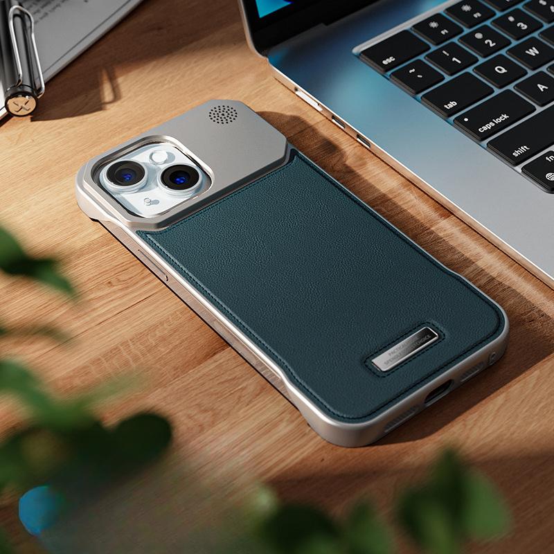 Suitable for IPhone16 Mobile Phone Case Apple 15pm Aluminum Alloy Lens Samsung S25ultra Frameless Leather Case