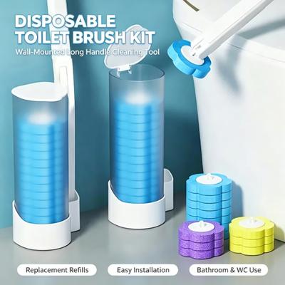 Einweg-Toilettenbürsten-Set mit langstieligem Reinigungsgerät und sterilen Ersatzköpfen Toilettenreiniger-Set