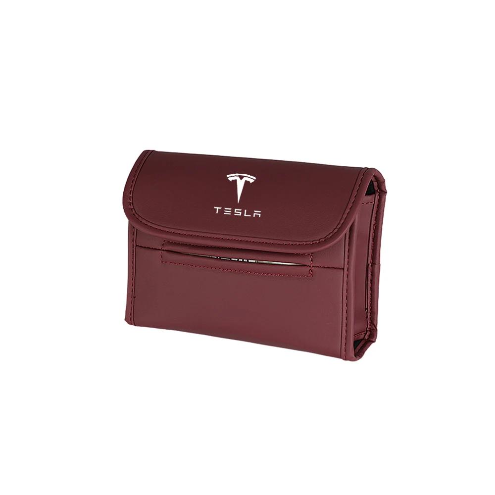 

Car Sticker 2025 New Tesla Car Hanging Storage Sun Visor Seat Back Fixed Car Emblem Tissue Box For Tesla Model 3 Model S X Model