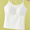 Výstřih do V tílko Pruhovaný úplet Halter Crop Tops Ženy Léto Camis Hrudní vložka Košilka Móda Ležérní Trubice Dámská Ustřižená vesta bez rukávů