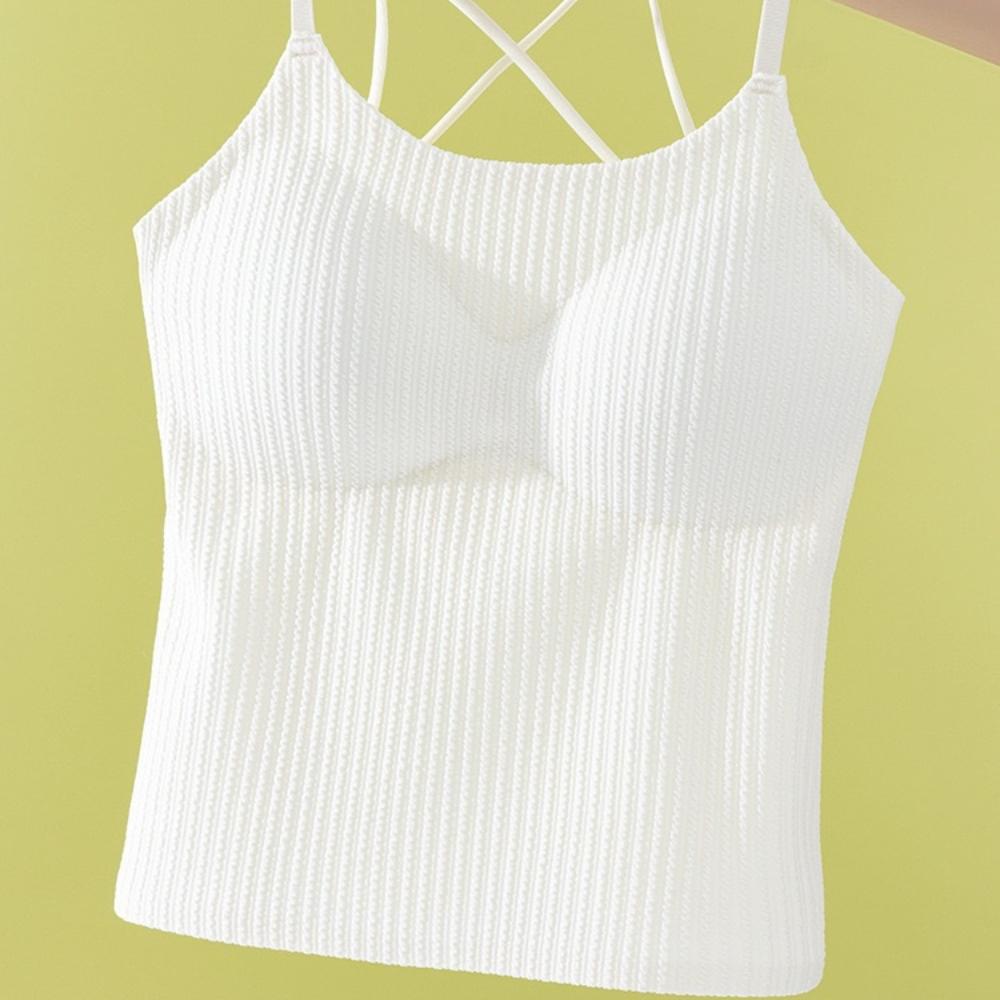Výstřih do V tílko Pruhovaný úplet Halter Crop Tops Ženy Léto Camis Hrudní vložka Košilka Móda Ležérní Trubice Dámská Ustřižená vesta bez rukávů