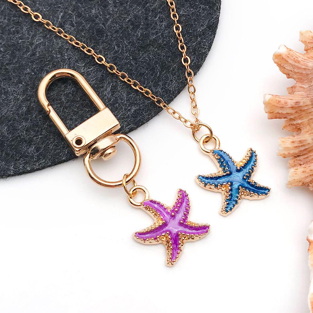 Dripping Oil Ocean Starfish Diy Alloy Jewelry Accessories Bracelets Necklace Earrings Keychain Pendant Pendant