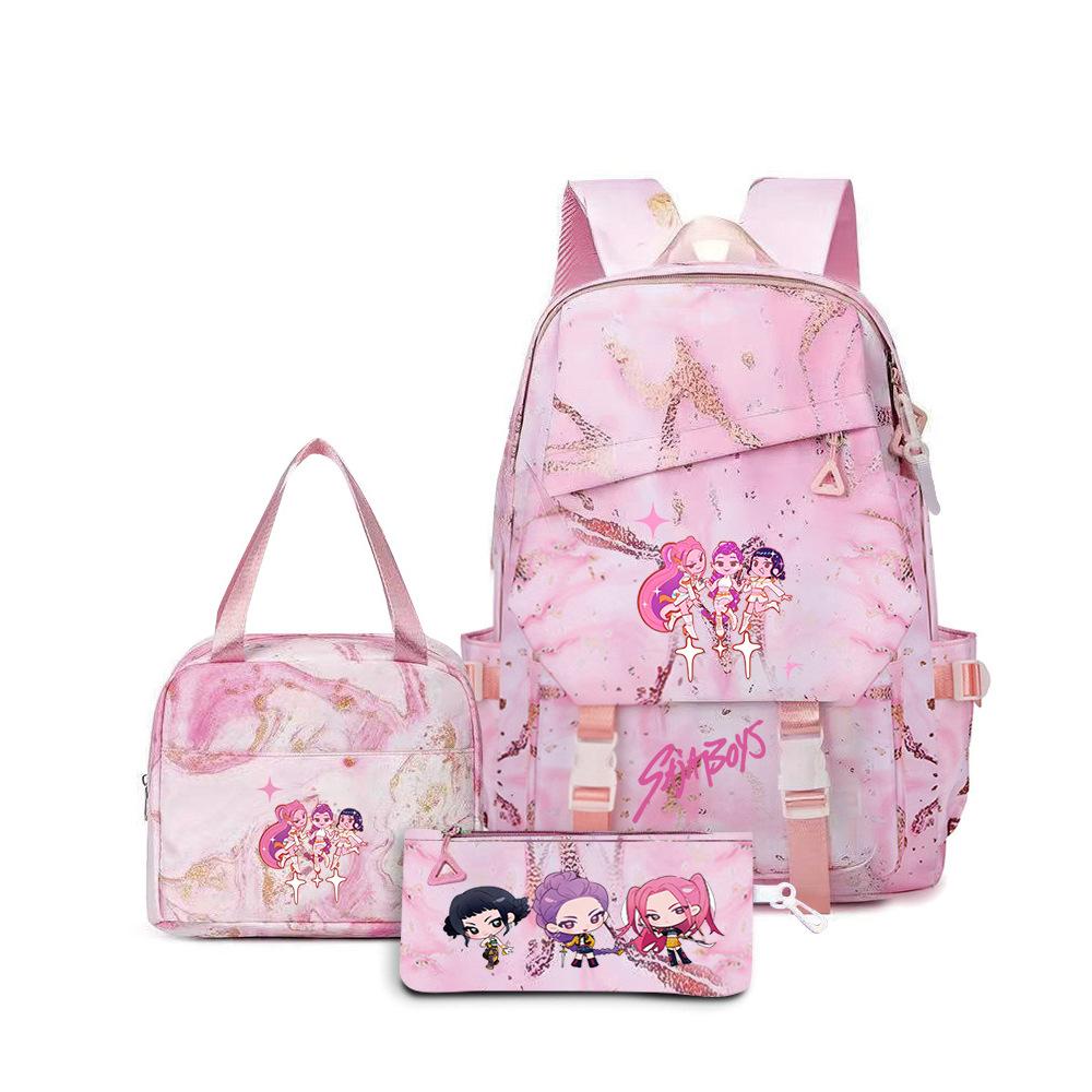 Witch Hunters Three-Piece Backpack Kpop Demon Unters Printed Backpack Lunch Bag