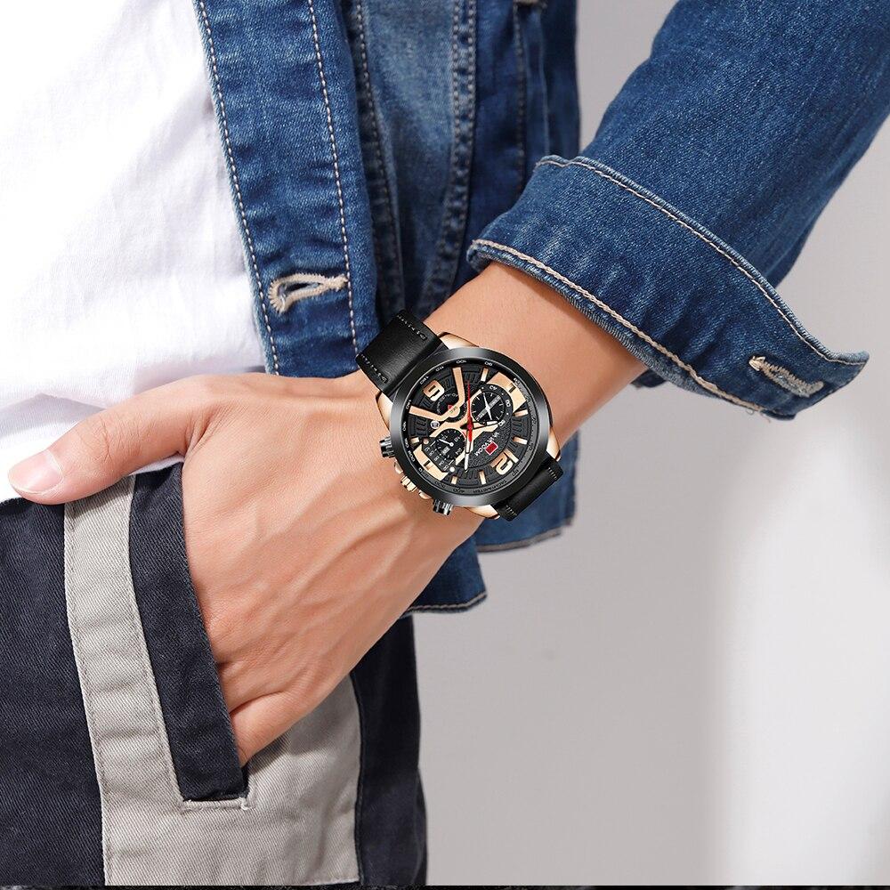 VA VA VOOM Mens Quartz Watches New Six Needle 8329 Casual Men's Watch Business Waterproof Date Quartz Watch Men Fashion Luminous Sport Clock