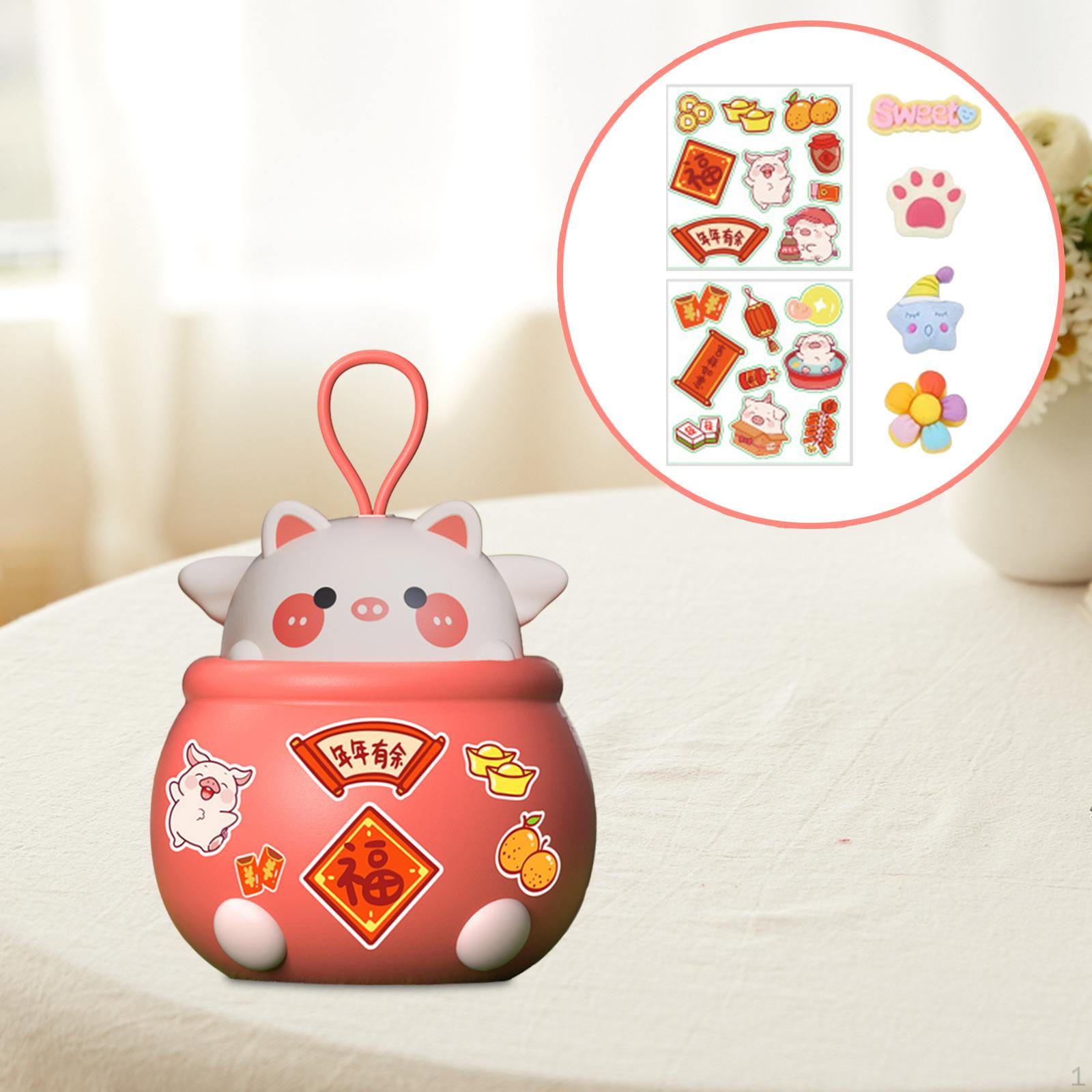 

Cartoon Piggy Bank Figure Decor Animal Money Saving Box for Desk Shelf Home pig