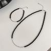 Black Agate Fragmented Necklace Fragmented Pairs of Bracelets Sparkling Handmade Beaded Accessories